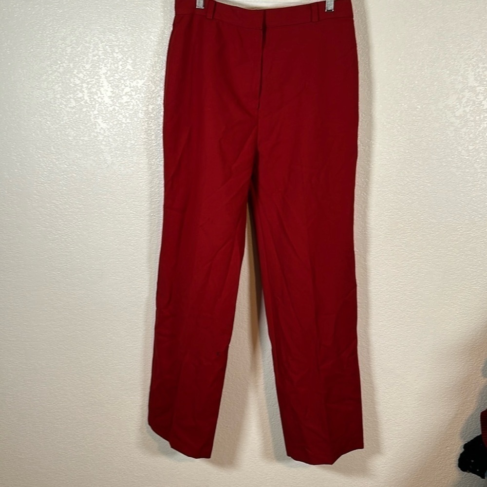 Vintage 70s High Waisted Wide Leg Trousers Red Size 20 Vintage (32inch Waist)